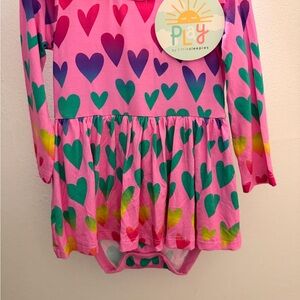 Little Sleepies Pink Heart Print Long Sleeve Dress